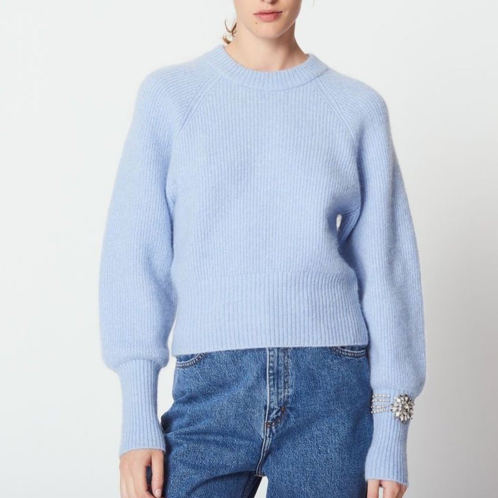 Sandro Mohair sweater with jewelry detail